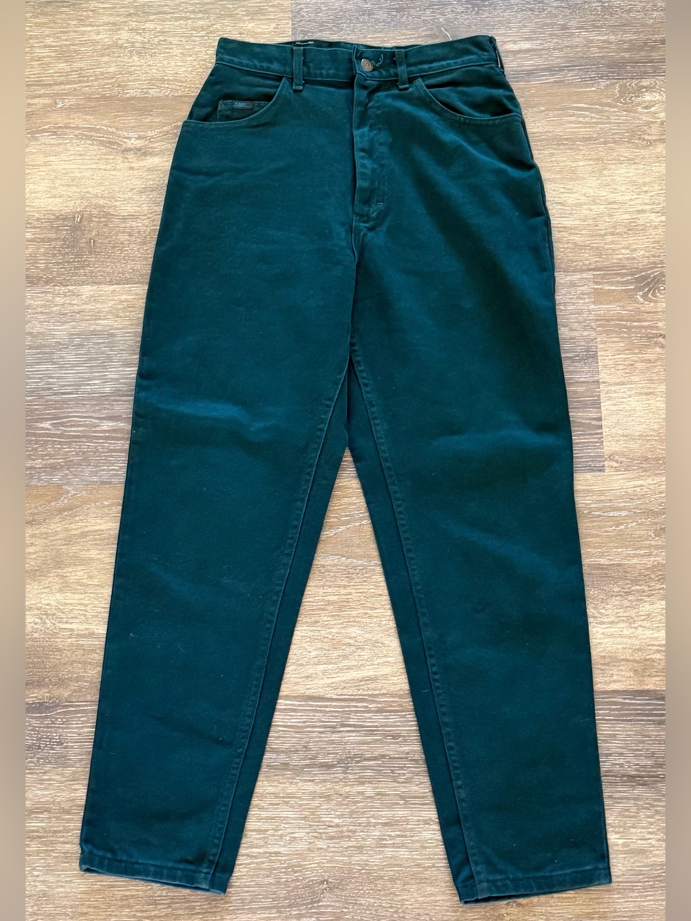 Vintage Lee Made USA Union Made Forest Green Mom Jeans High Rise 10P Size 27
